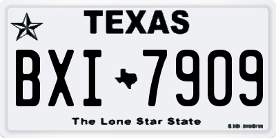 TX license plate BXI7909