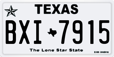 TX license plate BXI7915