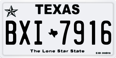 TX license plate BXI7916