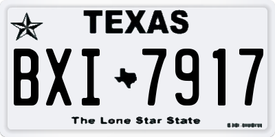 TX license plate BXI7917