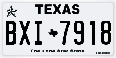 TX license plate BXI7918