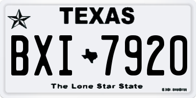 TX license plate BXI7920