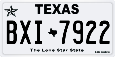 TX license plate BXI7922