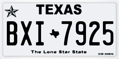 TX license plate BXI7925