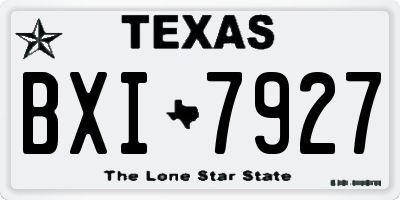 TX license plate BXI7927