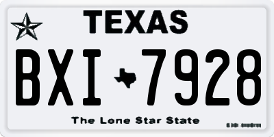 TX license plate BXI7928