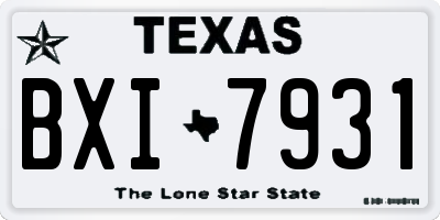 TX license plate BXI7931