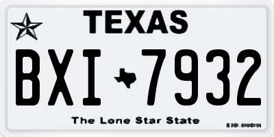 TX license plate BXI7932