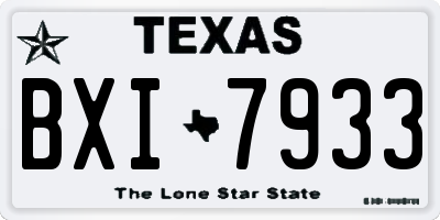 TX license plate BXI7933