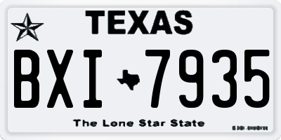 TX license plate BXI7935