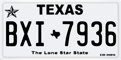 TX license plate BXI7936