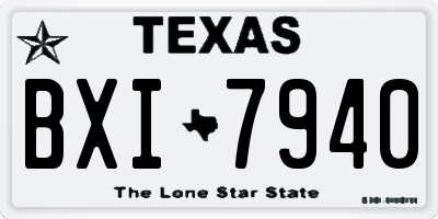 TX license plate BXI7940