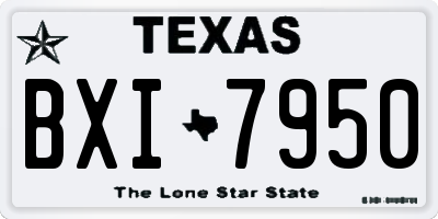 TX license plate BXI7950