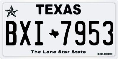 TX license plate BXI7953