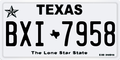 TX license plate BXI7958