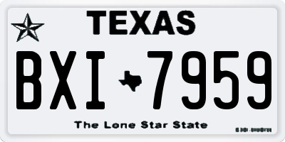 TX license plate BXI7959