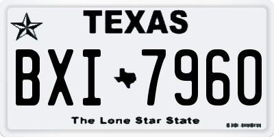 TX license plate BXI7960