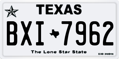 TX license plate BXI7962