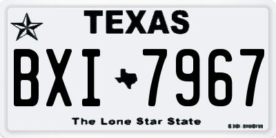 TX license plate BXI7967