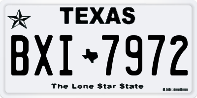 TX license plate BXI7972