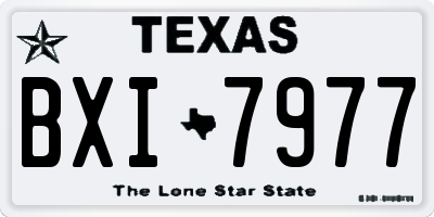 TX license plate BXI7977
