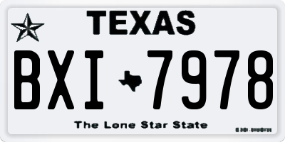TX license plate BXI7978