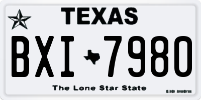 TX license plate BXI7980