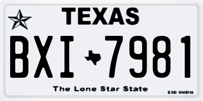 TX license plate BXI7981