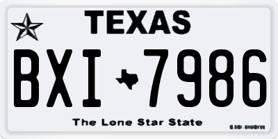TX license plate BXI7986