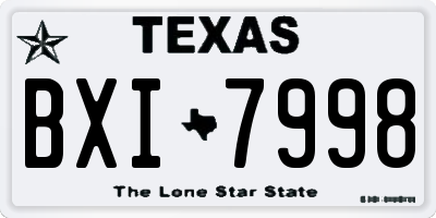 TX license plate BXI7998