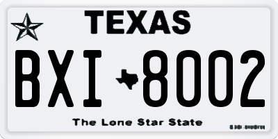 TX license plate BXI8002