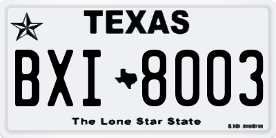 TX license plate BXI8003