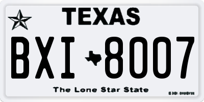 TX license plate BXI8007