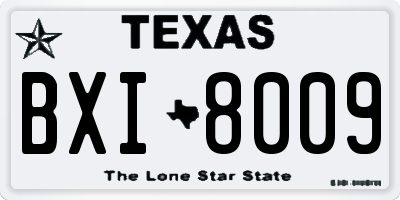 TX license plate BXI8009