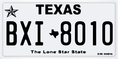 TX license plate BXI8010