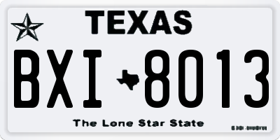 TX license plate BXI8013