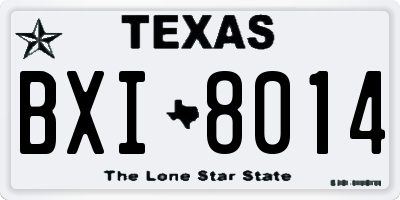 TX license plate BXI8014