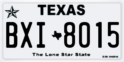 TX license plate BXI8015