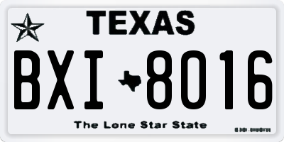 TX license plate BXI8016