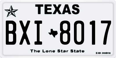 TX license plate BXI8017
