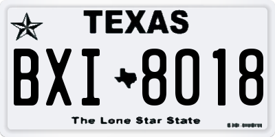 TX license plate BXI8018