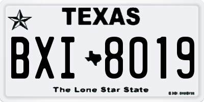 TX license plate BXI8019