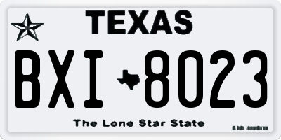 TX license plate BXI8023