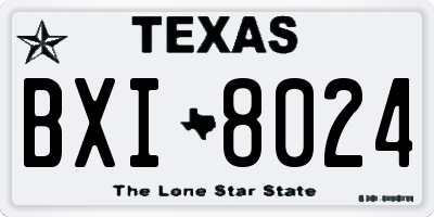 TX license plate BXI8024