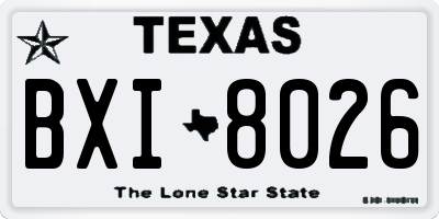 TX license plate BXI8026