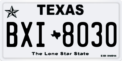 TX license plate BXI8030