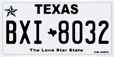 TX license plate BXI8032