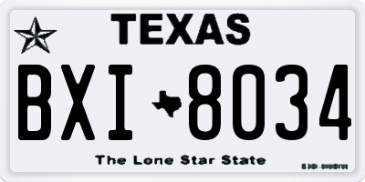 TX license plate BXI8034