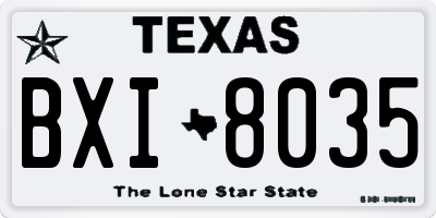TX license plate BXI8035