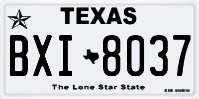 TX license plate BXI8037
